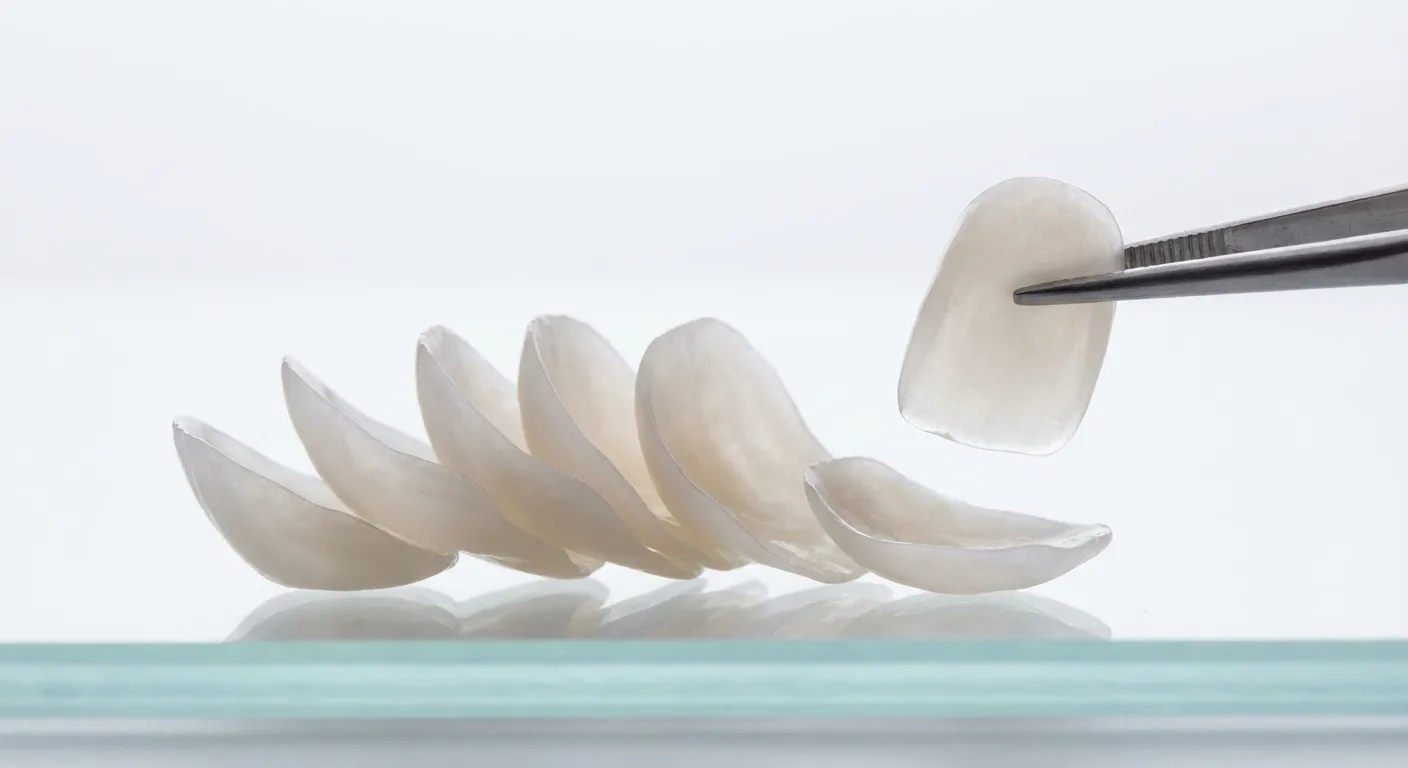 Close-up of porcelain veneers