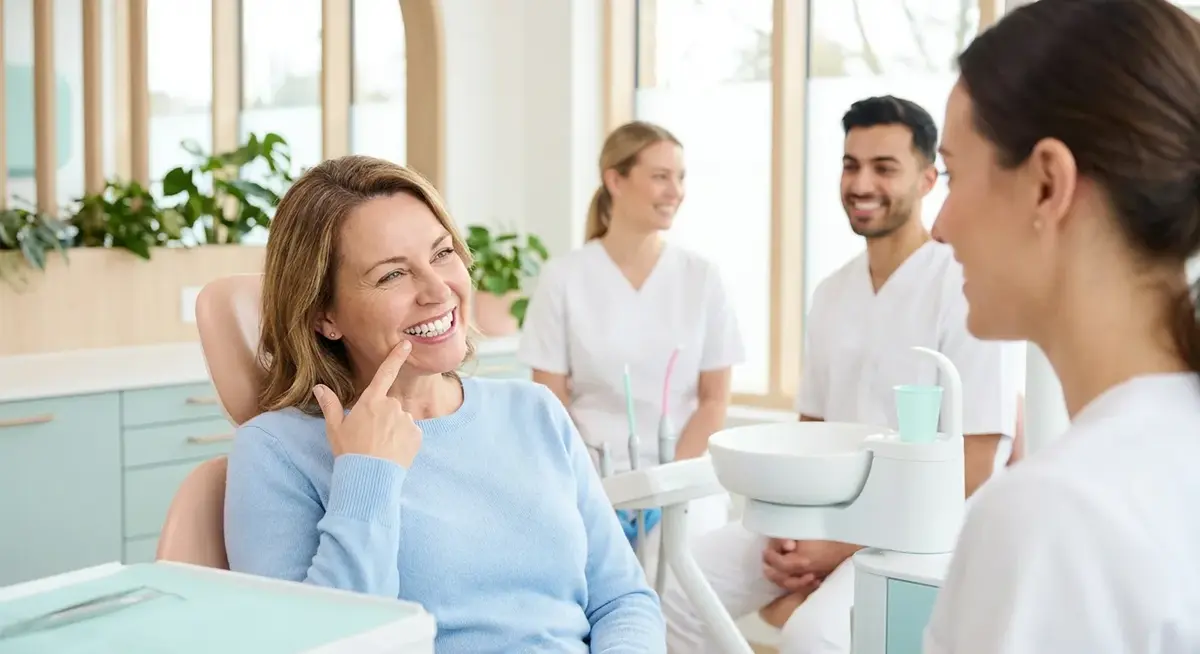 Patient smiling after dental treatment