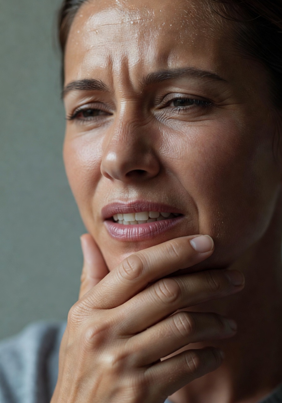 Person experiencing dental emergency toothache pain