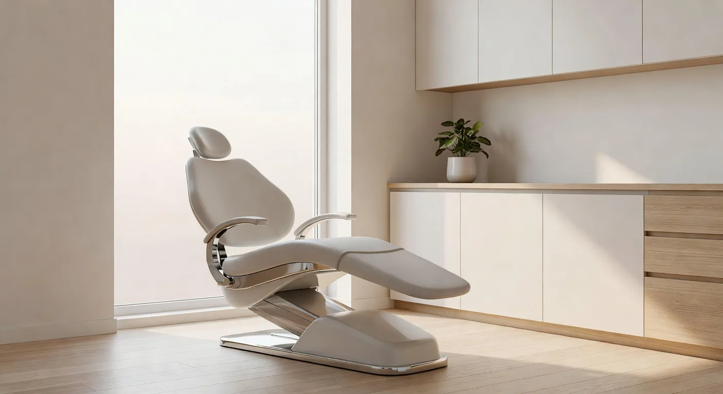 Clean modern dental treatment room with natural light